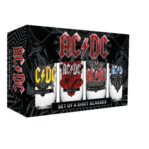 AC/DC Pack de 4 Vasos de Chupitos Black Ice