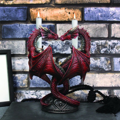 Anne Stokes Candelero Dragon Heart Valentine's Edition 23 cm