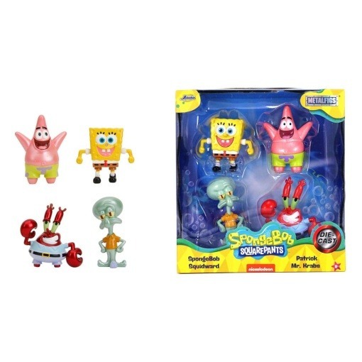 Bob Esponja Pack de 4 Figuras Nano Metalfigs Diecast Wave 1 4 cm