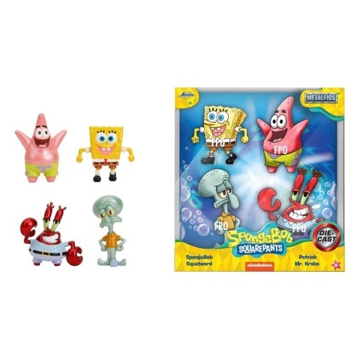 Bob Esponja Pack de 4 Figuras Nano Metalfigs Diecast Wave 1 4 cm