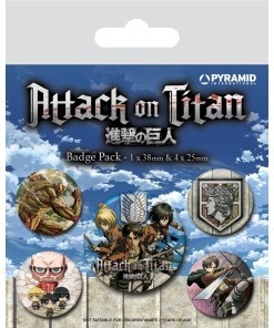 Attack on Titan Pack 5 Chapas Season 3
