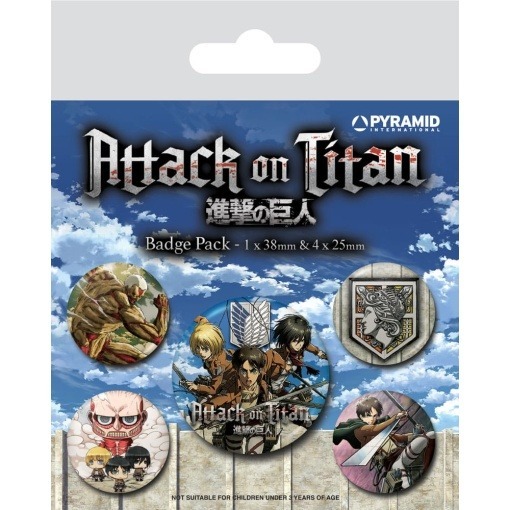 Attack on Titan Pack 5 Chapas Season 3