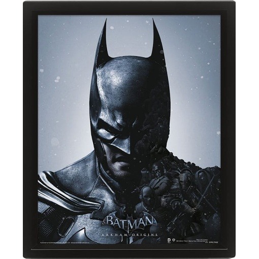 Batman Arkham Origins Set de 3 Pósteres Efecto 3D Enmarcado Batman vs. Joker 26 x 20 cm (3)