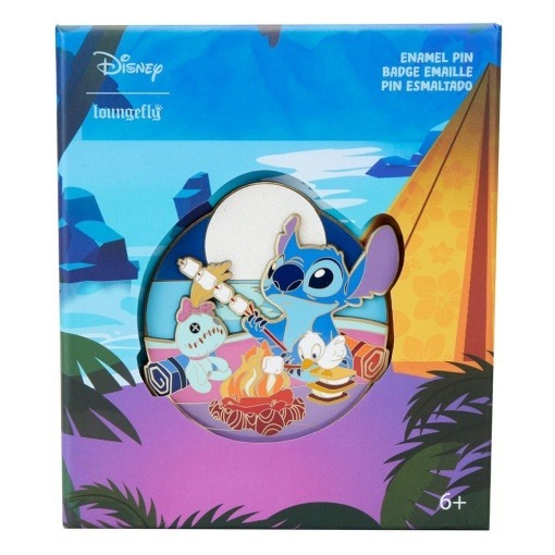 Disney by Loungefly Chapas esmaltadas 3" Collector Box Lilo& Stitch Camping Cuties Surtido (12)