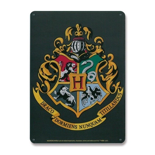 Harry Potter Placa de Chapa Hogwarts Logo 15 x 21 cm