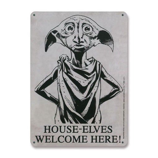 Harry Potter Placa de Chapa House-Elves 15 x 21 cm