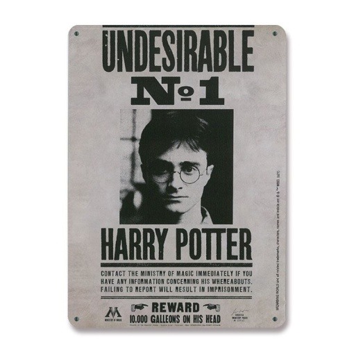 Harry Potter Placa de Chapa Undesirable No. 1 15 x 21 cm