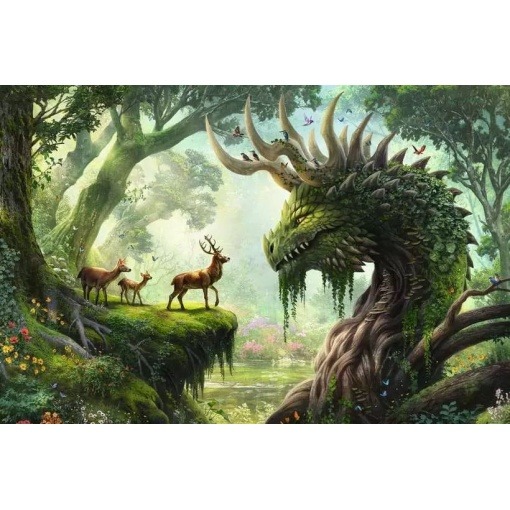 Original Ravensburger Quality Puzzle El dragón del bosque se despierta (3000 piezas)