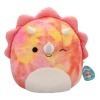 Squishmallows Peluche Pink Tie-Dye Triceratops with Fuzzy Belly and Winking Trinity 40 cm