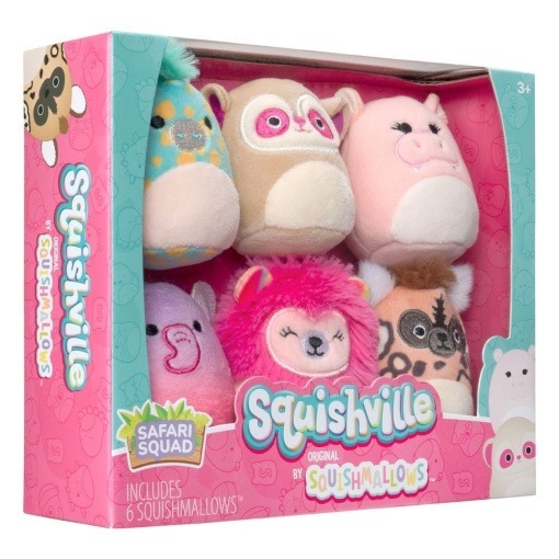 Squishville Mini Squishmallows Pack de 6 Peluches Safari Squad 5 cm