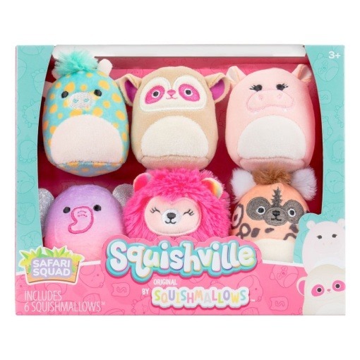 Squishville Mini Squishmallows Pack de 6 Peluches Safari Squad 5 cm