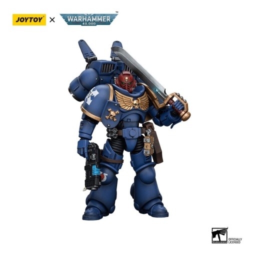 Warhammer 40k Figura 1/18 Ultramarines Jump Pack Intercessors Sergeant With Plasma Pistol And Power Sword 12 cm