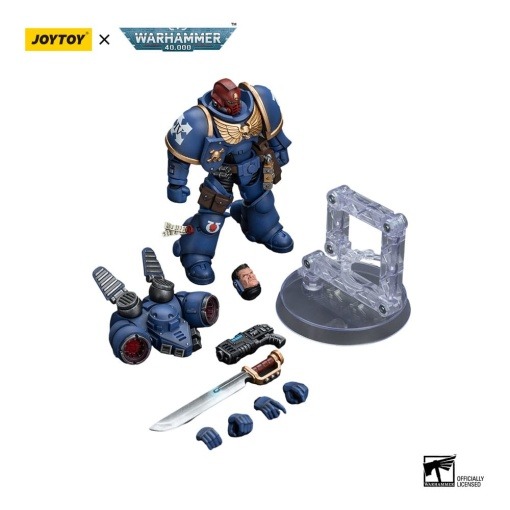 Warhammer 40k Figura 1/18 Ultramarines Jump Pack Intercessors Sergeant With Plasma Pistol And Power Sword 12 cm