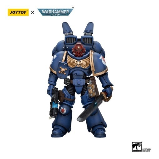 Warhammer 40k Figura 1/18 Ultramarines Jump Pack Intercessors Sergeant With Plasma Pistol And Power Sword 12 cm