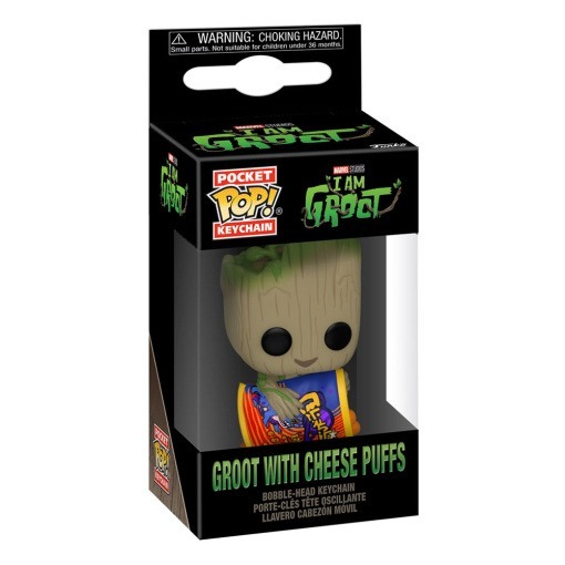 Yo soy Groot Llaveros Pocket POP! Vinyl Groot w/ Cheese Puffs 4 cm Expositor (12)