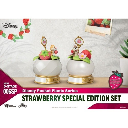 Disney Estatuas Mini Diorama Stage Pocket Plants Series Strawberry Special Edition Set 12 cm