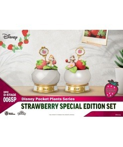 Disney Estatuas Mini Diorama Stage Pocket Plants Series Strawberry Special Edition Set 12 cm