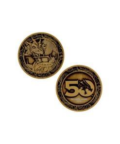 Dungeons & Dragons Moneda 50th Anniversary Antique Gold Edition 4 cm