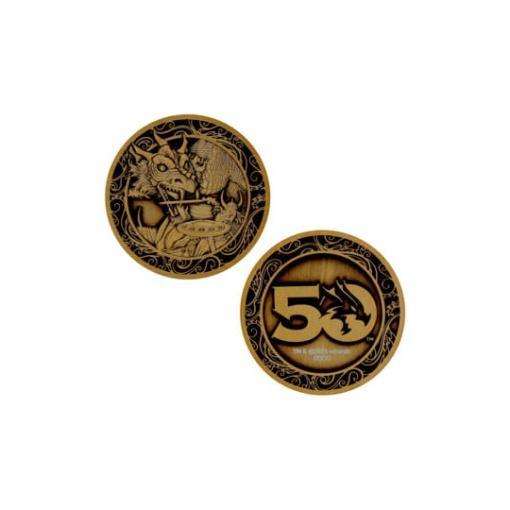 Dungeons & Dragons Moneda 50th Anniversary Antique Gold Edition 4 cm