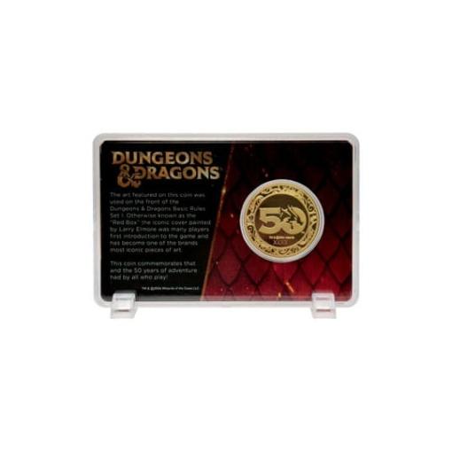 Dungeons & Dragons Moneda 50th Anniversary with Colour Print 24k Gold Plated Edition 4 cm