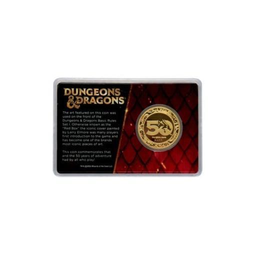 Dungeons & Dragons Moneda 50th Anniversary with Colour Print 24k Gold Plated Edition 4 cm