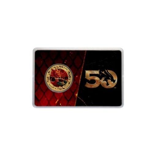 Dungeons & Dragons Moneda 50th Anniversary with Colour Print 24k Gold Plated Edition 4 cm