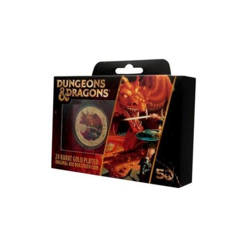 Dungeons & Dragons Moneda 50th Anniversary with Colour Print 24k Gold Plated Edition 4 cm