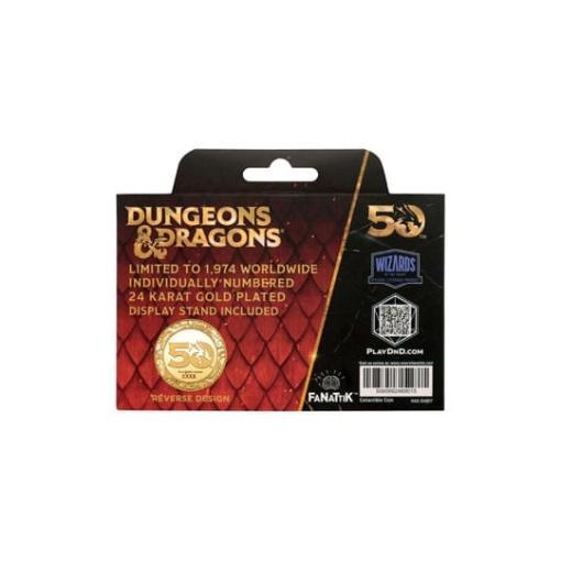 Dungeons & Dragons Moneda 50th Anniversary with Colour Print 24k Gold Plated Edition 4 cm