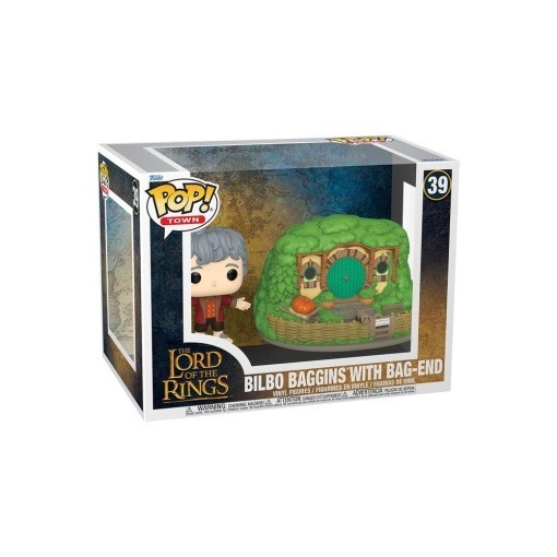 El Señor de los Anillos  OP! Town Vinyl Figura Bilbo & Bag End 9 cm