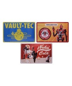 Fallout Set de 3 Placa de Chapa Brands