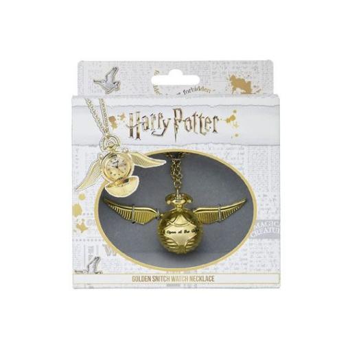 Harry Potter Collar con reloj Snitch dorada (chapado en oro)