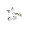 Harry Potter Pack de 3 Pendientes Snitch/Deathly Hallows/Platform 9 3/4 (bañado en plata)