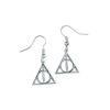 Harry Potter Pendientes Deathly Hallows (bañado en plata)