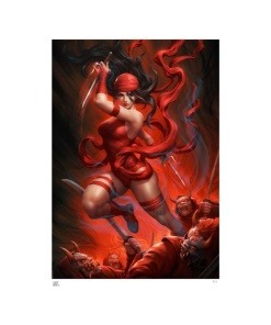 Marvel Litografia Elektra vs The Hand 46 x 61 cm - sin marco