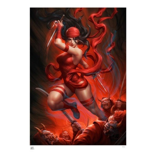 Marvel Litografia Elektra vs The Hand 46 x 61 cm - sin marco