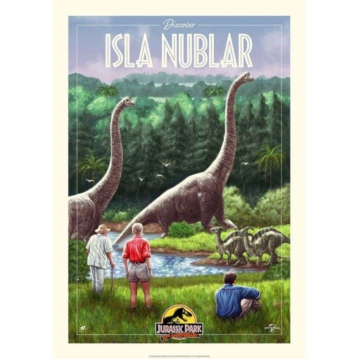 Parque Jurásico Litografia 30th Anniversary Edition Limited Isla Nublar Edition 42 x 30 cm