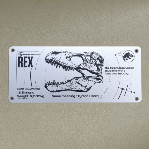 Parque Jurásico Placa de Chapa T-Rex Schematic