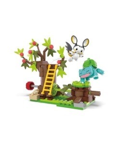 Pokémon Kit de Construcción MEGA Emolga y Bulbasaur en el Bosque Encantador