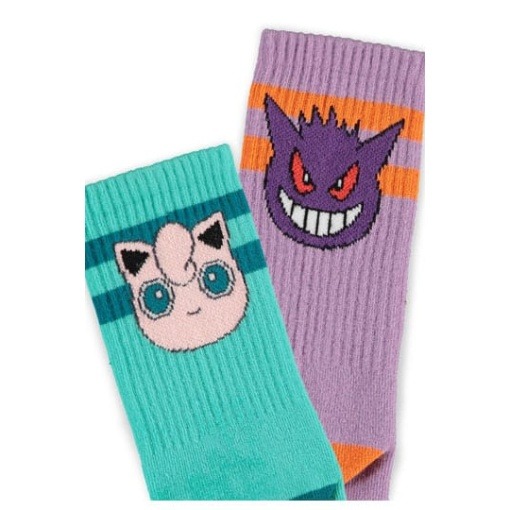 Pokemon Pack de 2 Pares de Calcetines Heads Grey 39-42