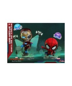 Spider-Man: lejos de casa Minifiguras Cosbaby (S) Mysterio's Iron Man Illusion & Spider-Man 10 cm