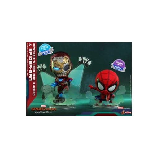 Spider-Man: lejos de casa Minifiguras Cosbaby (S) Mysterio's Iron Man Illusion & Spider-Man 10 cm