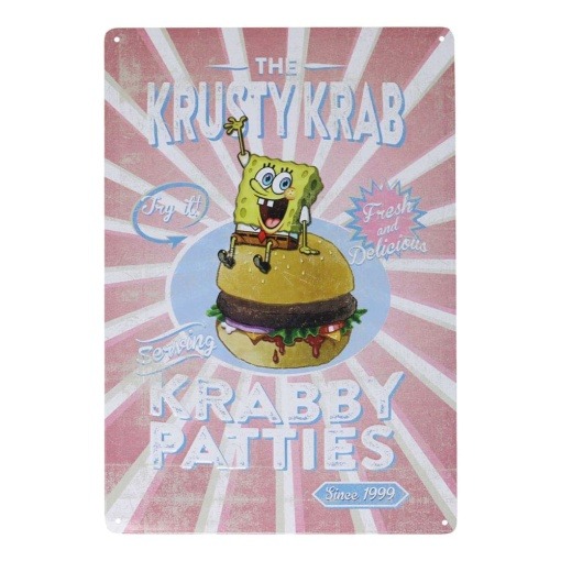 SpongeBob Placa de Chapa Krusty Krab