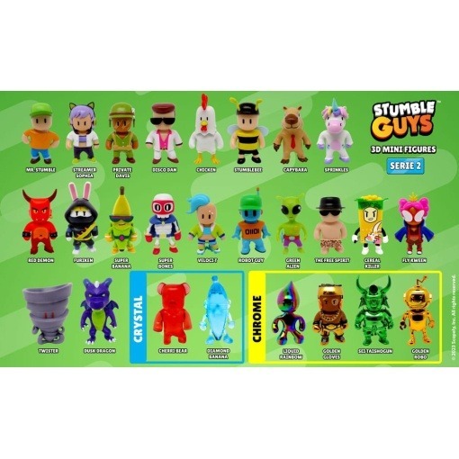 Stumble Guys Display de 18 Minifiguras Serie 2 5 cm