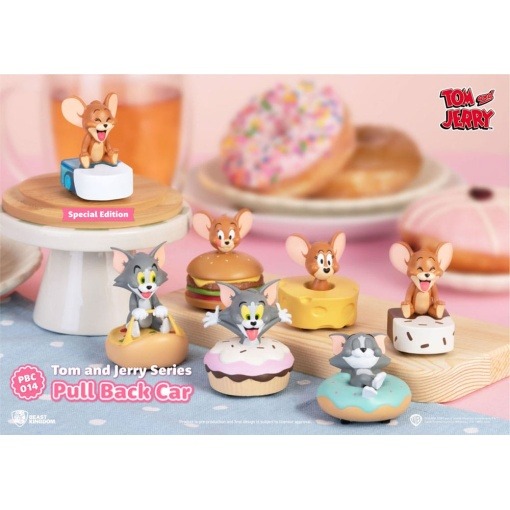 Tom & Jerry Pull Back Car Series Pack de 6 Coches de Cuerda Blind Box