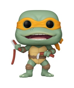 Tortugas Ninja POP! Movies Vinyl Figura Michelangelo Sausage Link Nunchucks 9 cm