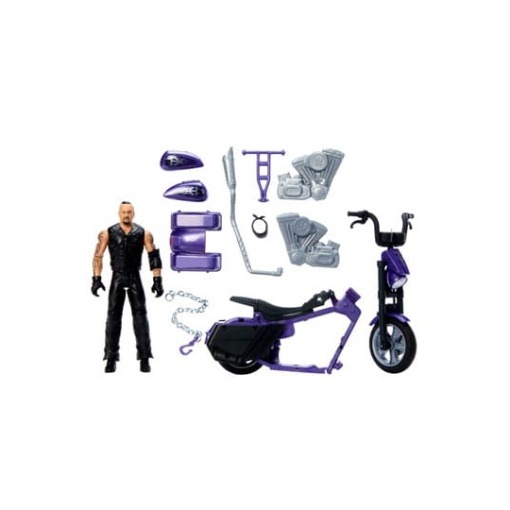 WWE Wrekkin' Vehículo Big Evil Slamcycle con Figura Undertaker 15 cm