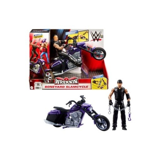 WWE Wrekkin' Vehículo Big Evil Slamcycle con Figura Undertaker 15 cm