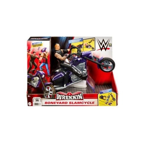 WWE Wrekkin' Vehículo Big Evil Slamcycle con Figura Undertaker 15 cm