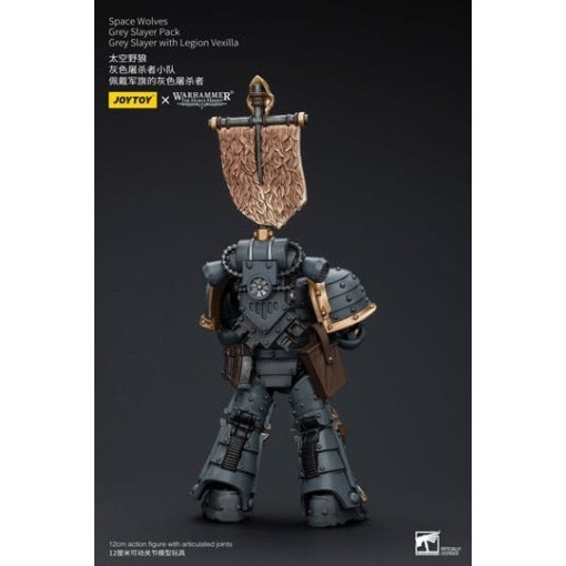 Warhammer The Horus Heresy Figura 1/18 Space Wolves Grey Slayer Pack Grey Slayer With Legion Vexilla 12 cm