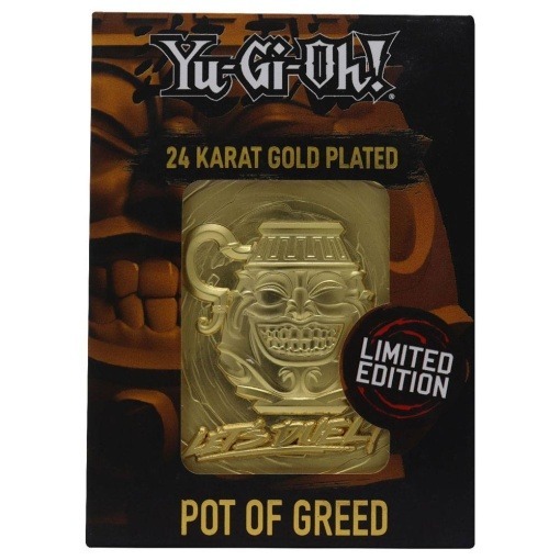 Yu-Gi-Oh! Réplica Card Pot of Greed (bañado en oro)